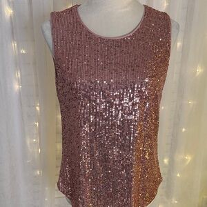 DKNY Pink Sequin Tank Top